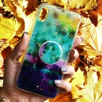 قاب رنگین کمانی پاپ سوکت دار خرچنگی کد9 آیفون iPhone XS Max