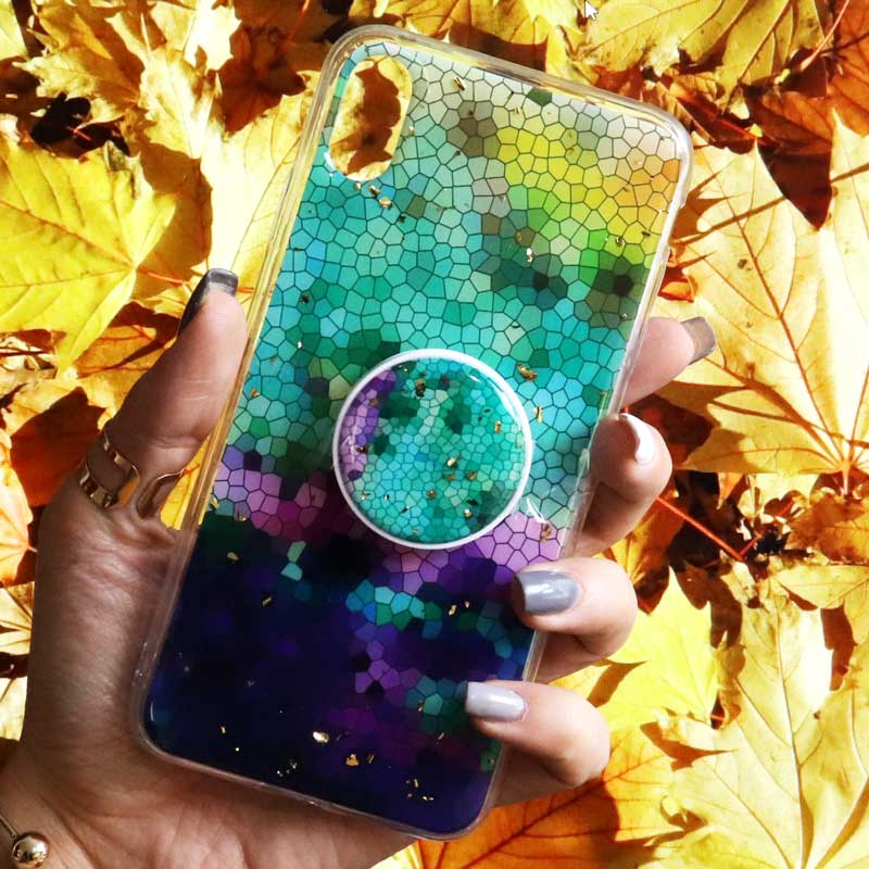 قاب رنگین کمانی پاپ سوکت دار خرچنگی کد9 آیفون iPhone XS Max