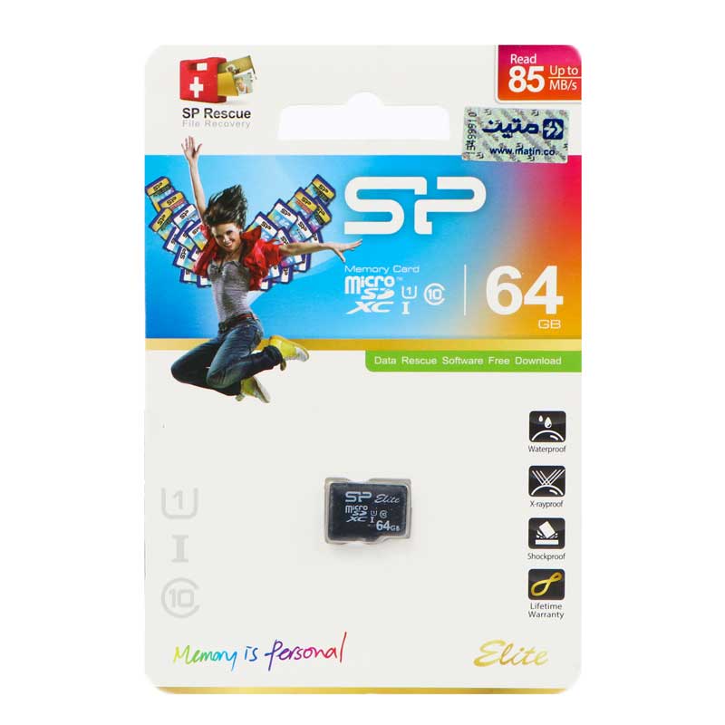 رم میکرو ۶۴ گیگ سیلیکون پاور Silicon Power Elite U1 85MB/s بدون خشاب