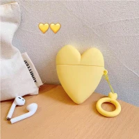 کیف ایرپاد سیلیکونی طرح قلب زرد