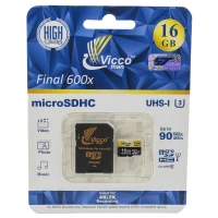 رم میکرو 16 گیگ ویکومن Vicco Final U3 90MB/s + خشاب