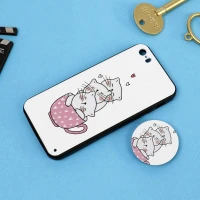 قاب فانتزی برجسته + پاپ سوکت طرح گربه iPhone 5/5s سری D