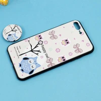 قاب فانتزی برجسته + پاپ سوکت طرح جغد iPhone 7 Plus / 8 Plus سری D