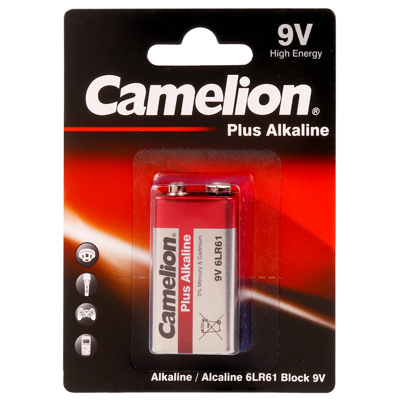 باتری کتابی آلکالاین Camelion Plus Alkaline 9V