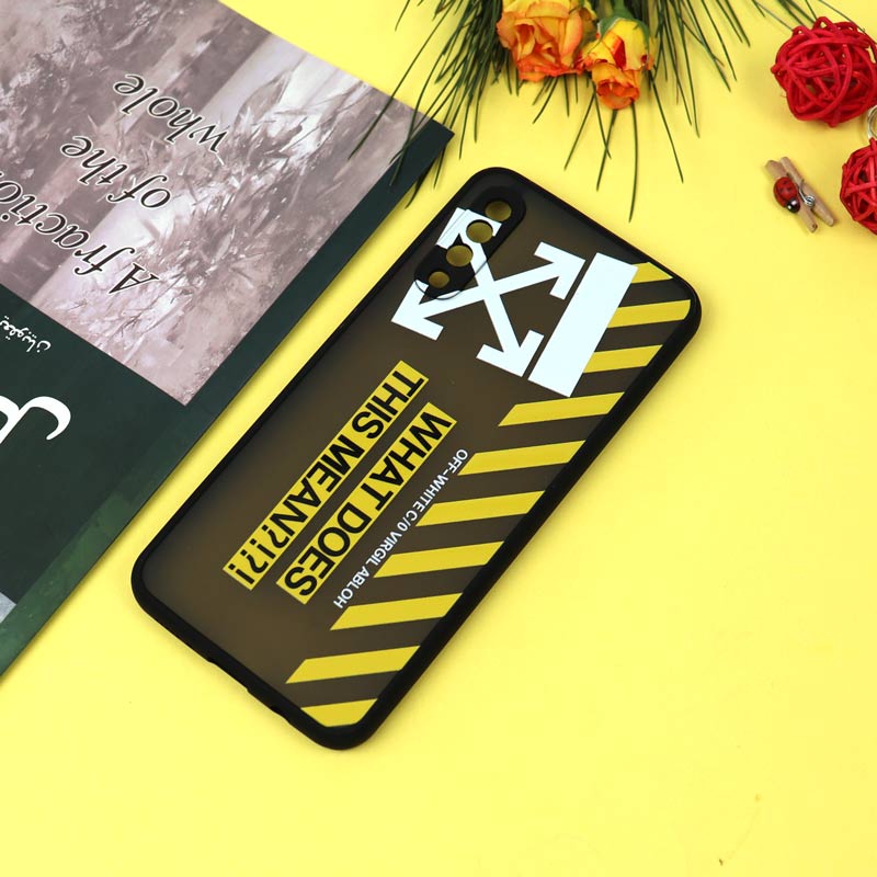 قاب PC مات محافظ لنزدار طرحدار Off White سامسونگ A30s / A50s