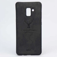 قاب چرمی طرح گوزن Samsung A8 Plus مشکی