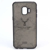 قاب چرمی طرح گوزن Samsung J2 Core خاکستری