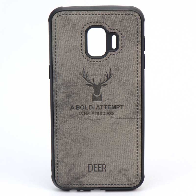 قاب چرمی طرح گوزن Samsung J2 Core خاکستری