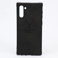 قاب چرمی طرح گوزن Samsung Note 10 مشکی