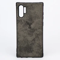 قاب چرمی طرح گوزن Samsung Note 10 Plus خاکستری