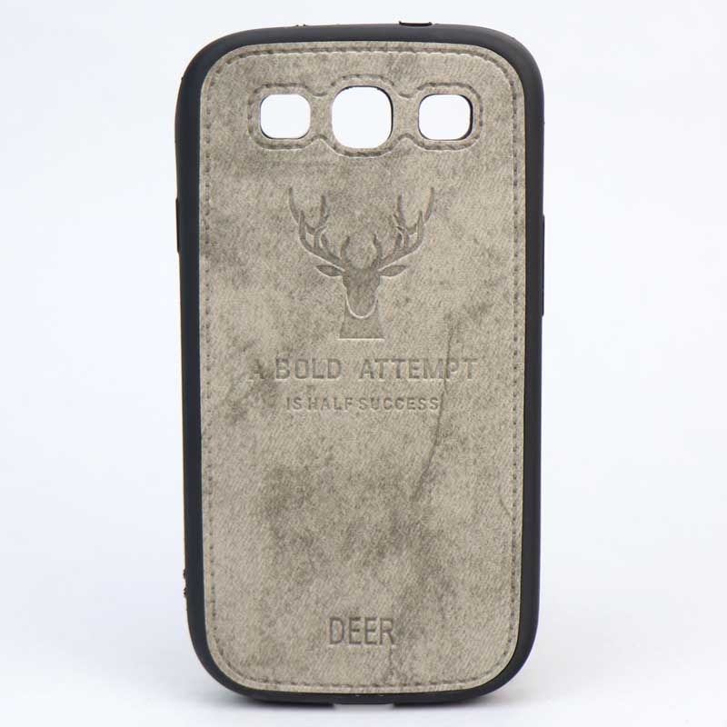 قاب چرمی طرح گوزن Samsung S3 طوسی