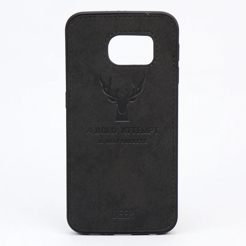 قاب چرمی طرح گوزن Samsung S6 مشکی
