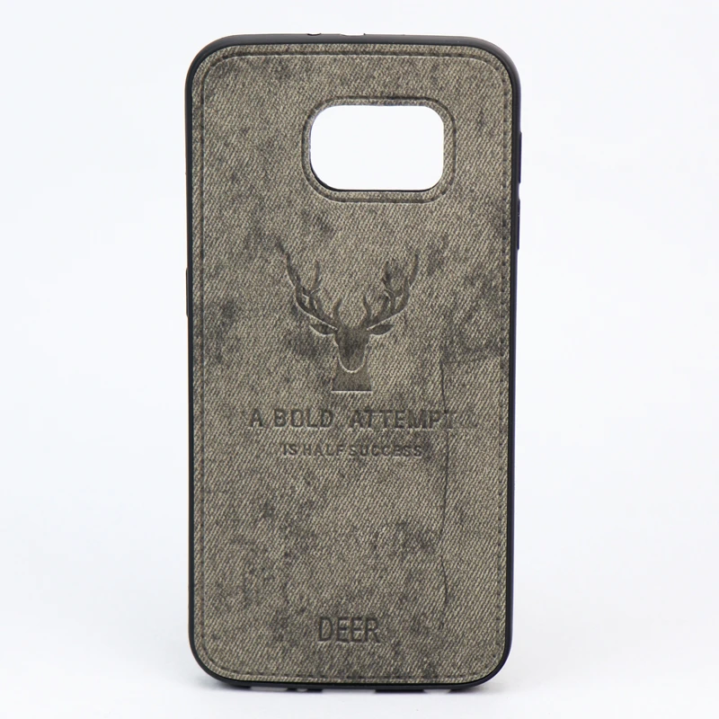 قاب چرمی طرح گوزن Samsung S6 خاکستری