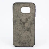 قاب چرمی طرح گوزن Samsung S6 خاکستری
