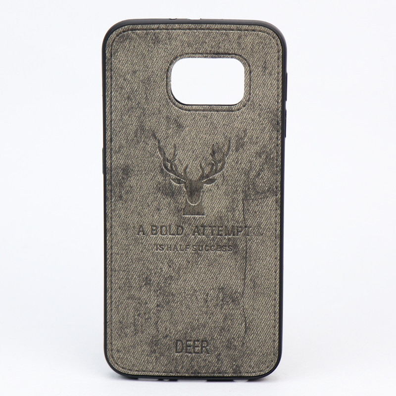 قاب چرمی طرح گوزن Samsung S6 خاکستری