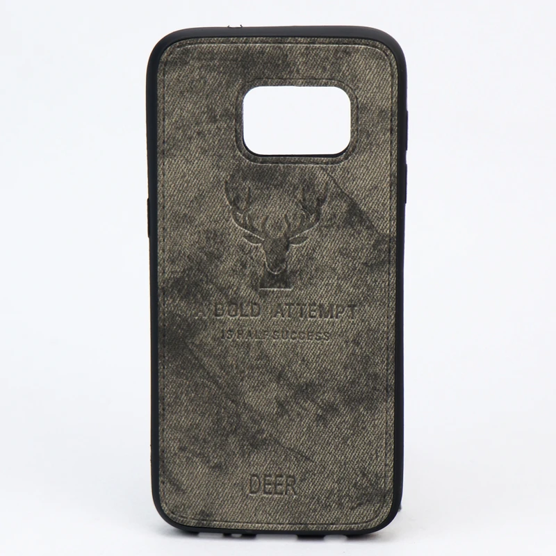 قاب چرمی طرح گوزن Samsung S7 خاکستری