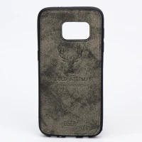قاب چرمی طرح گوزن Samsung S7 خاکستری