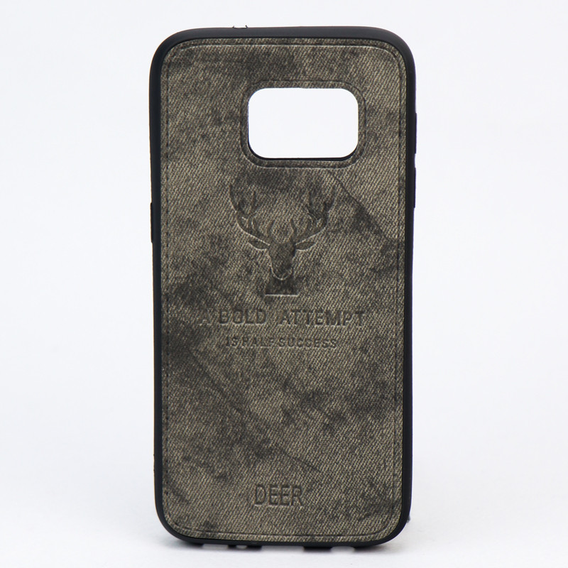 قاب چرمی طرح گوزن Samsung S7 خاکستری