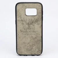 قاب چرمی طرح گوزن Samsung S7 طوسی
