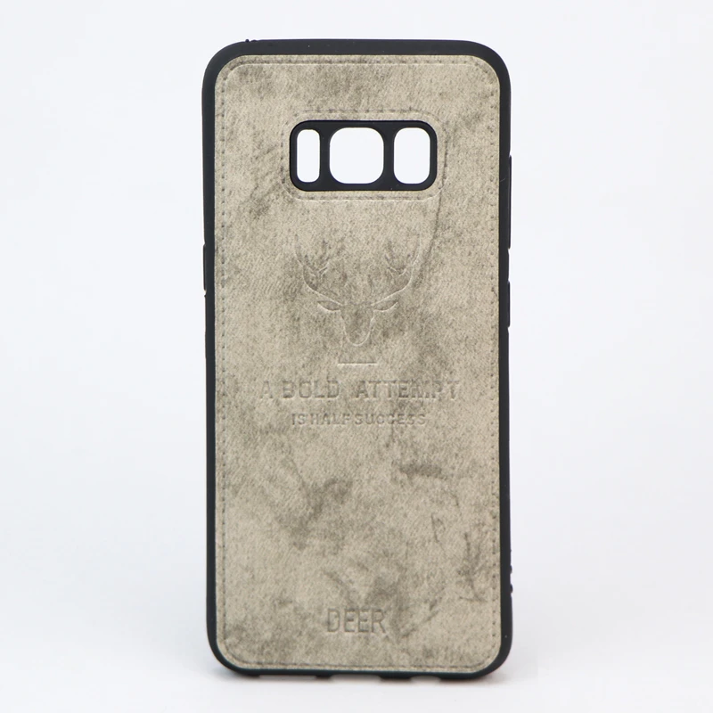 قاب چرمی طرح گوزن Samsung S8 طوسی