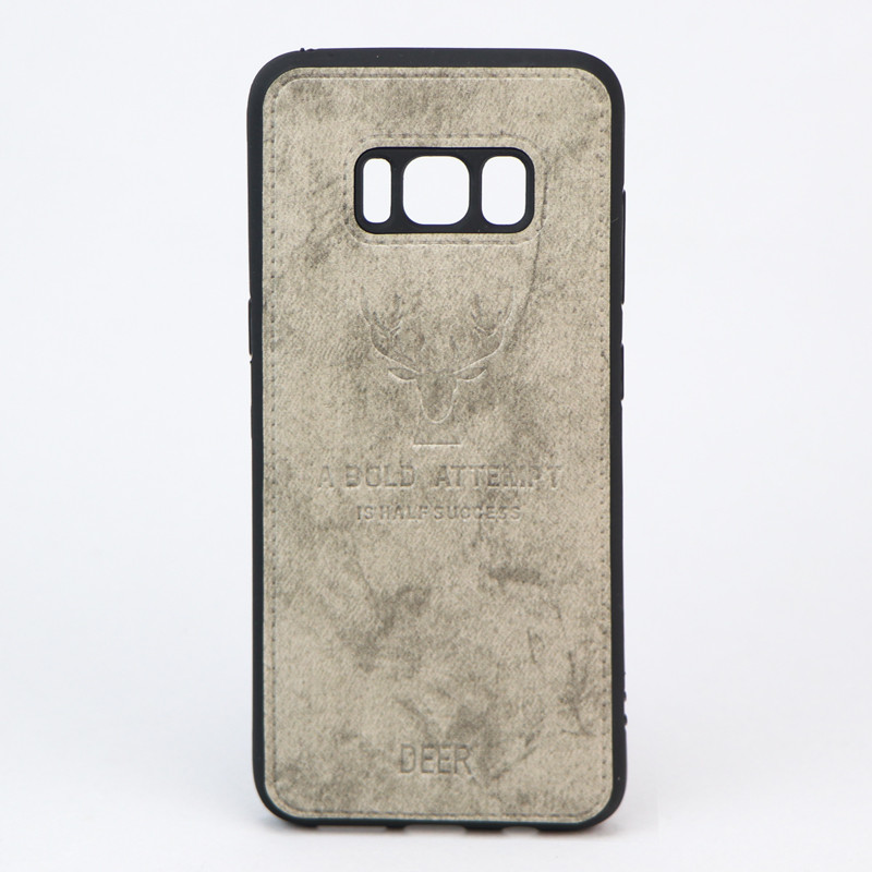 قاب چرمی طرح گوزن Samsung S8 طوسی