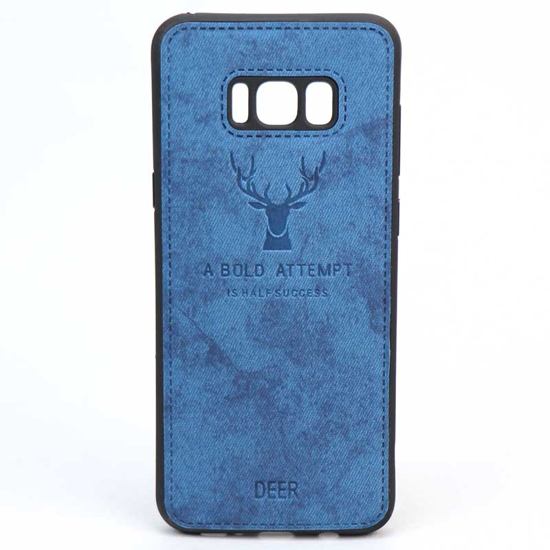 قاب چرمی طرح گوزن Samsung S8 Plus آبی
