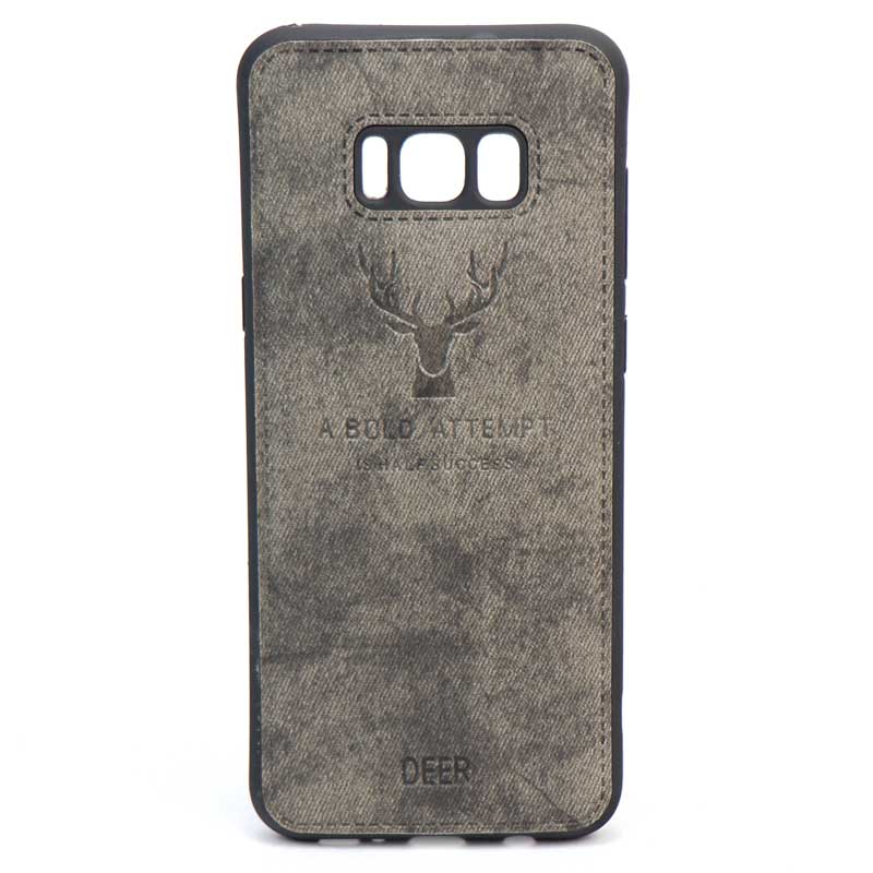قاب چرمی طرح گوزن Samsung S8 Plus خاکستری
