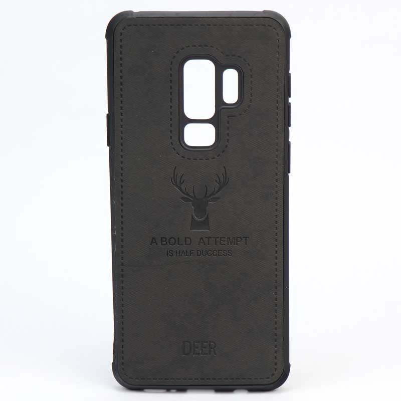 قاب چرمی طرح گوزن Samsung S9 Plus مشکی