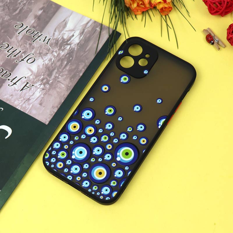 قاب PC مات محافظ لنزدار طرحدار چشم و نظر آیفون iPhone 12
