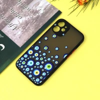قاب PC مات محافظ لنزدار طرحدار چشم و نظر Off White آیفون iPhone 12 Mini
