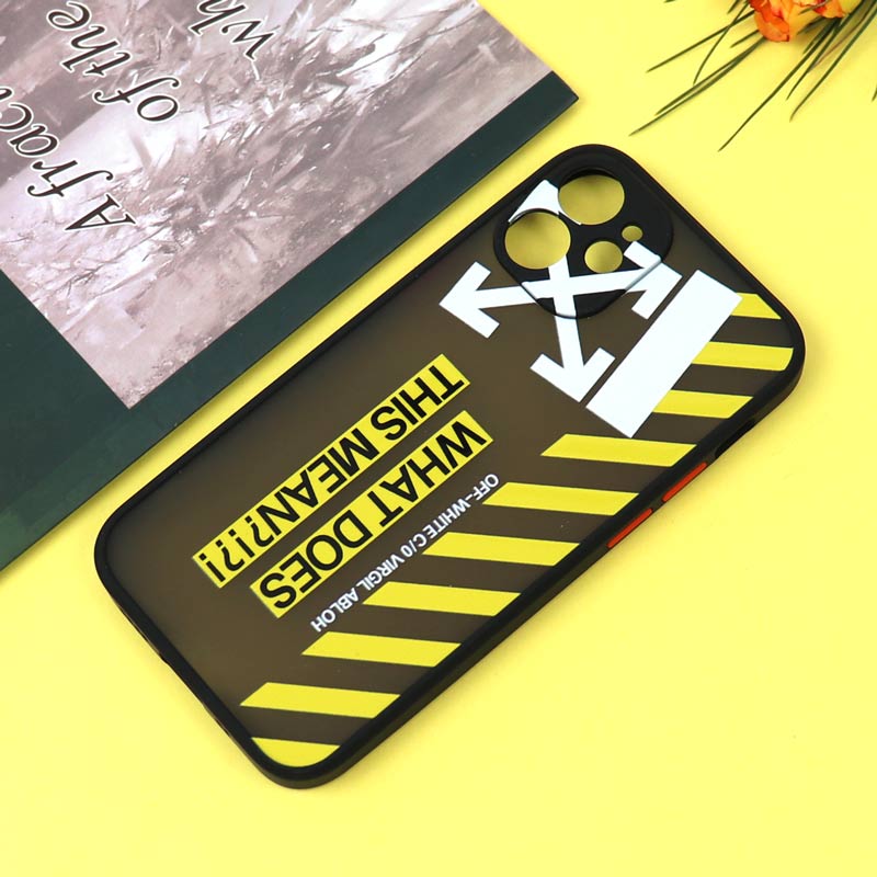 قاب PC مات محافظ لنزدار طرحدار Off White آیفون iPhone 12 Mini