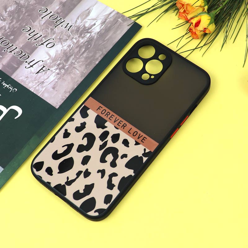 قاب PC مات محافظ لنزدار طرحدار پلنگی آیفون iPhone 12 Pro Max