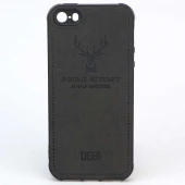 قاب چرمی طرح گوزن iPhone 5 مشکی
