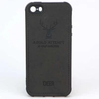 قاب چرمی طرح گوزن iPhone 5 مشکی
