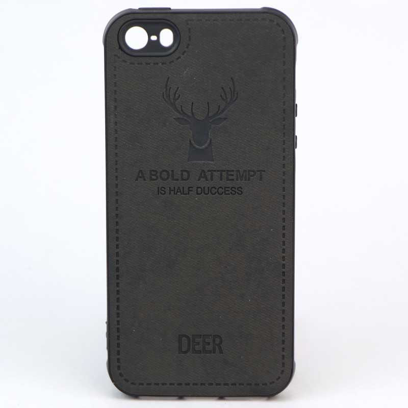 قاب چرمی طرح گوزن iPhone 5 مشکی