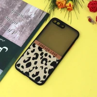 قاب PC مات محافظ لنزدار طرحدار پلنگی آیفون iPhone 7 Plus / 8 Plus