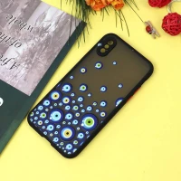قاب PC مات محافظ لنزدار طرحدار چشم و نظر آیفون iPhone X/XS