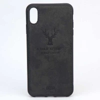 قاب چرمی طرح گوزن iPhone XS Max مشکی
