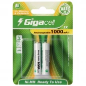 باتری دوتایی نیم قلمی شارژی Gigacell AAA 1000mAh