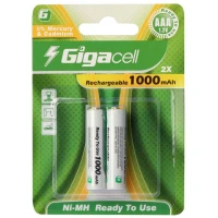 باتری دوتایی نیم قلمی شارژی Gigacell AAA 1000mAh