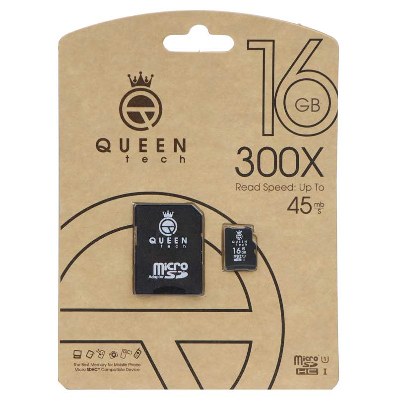 رم میکرو 16 گیگ کوئین تک QUEEN TECH U1 45MB/s + خشاب