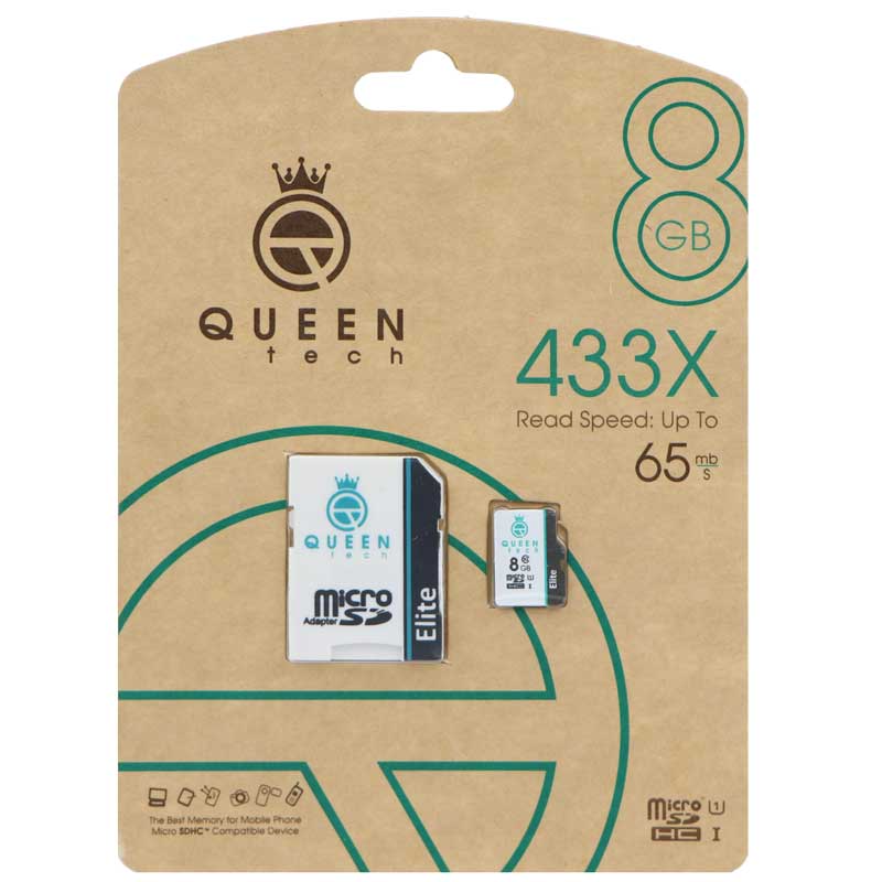 رم میکرو 8 گیگ کوئین تک QUEEN TECH Elite U1 65MB/s + خشاب