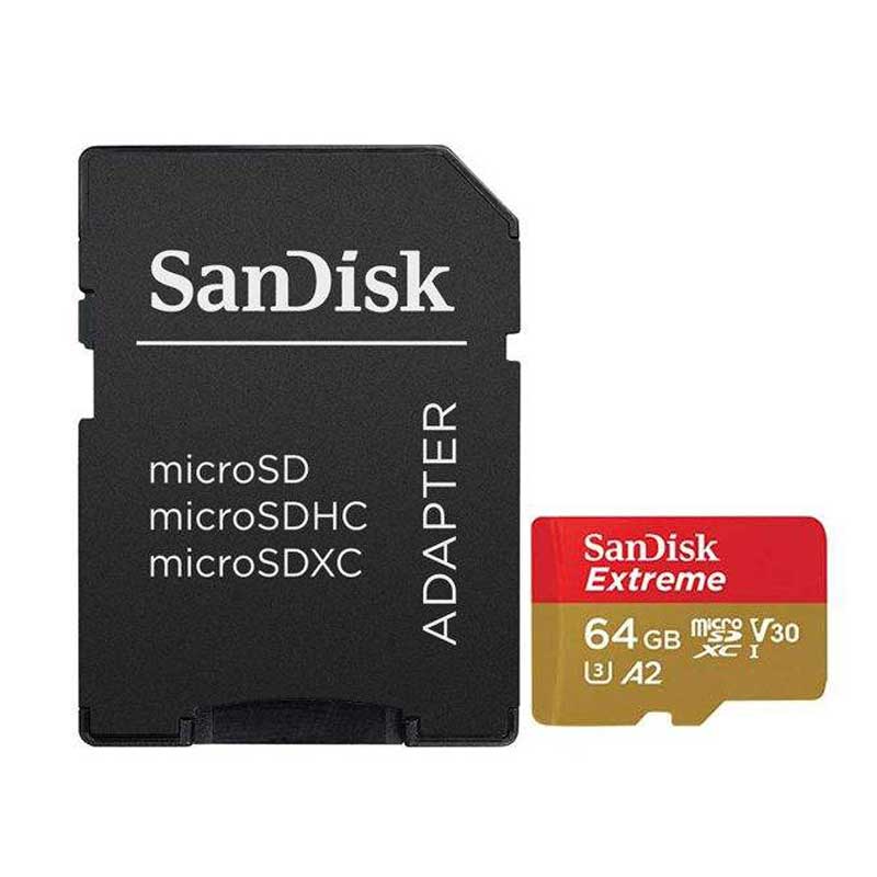 رم میکرو 64 گیگ سن دیسک SanDisk Extreme U3 A2 100MB/s + خشاب
