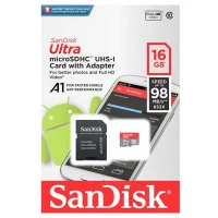 رم میکرو 16 گیگ سن دیسک SanDisk Ultra U1 A1 98MB/s + خشاب