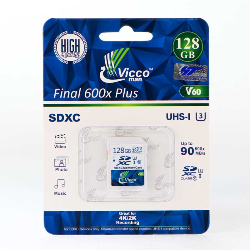 رم اس دی 128 گیگ ویکومن Vicco SD U3 90MB/s