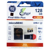 رم میکرو 128 گیگ ویکومن Vicco Final All In One U3 90MB/s + رم ریدر