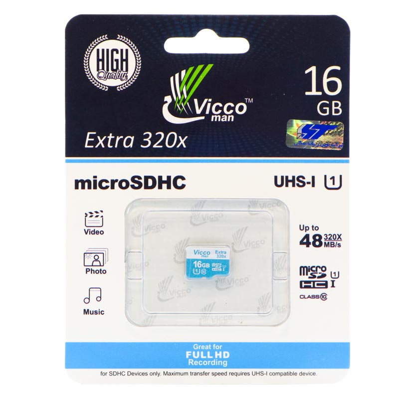 رم میکرو 16 گیگ ویکومن Vicco 48MB/s بدون خشاب