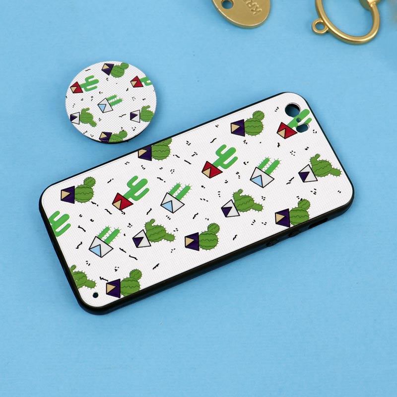قاب فانتزی برجسته + پاپ سوکت طرح کاکتوس iPhone 5/5s سری D