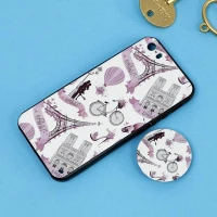 قاب فانتزی برجسته + پاپ سوکت طرح ایفل iPhone 5/5s سری D