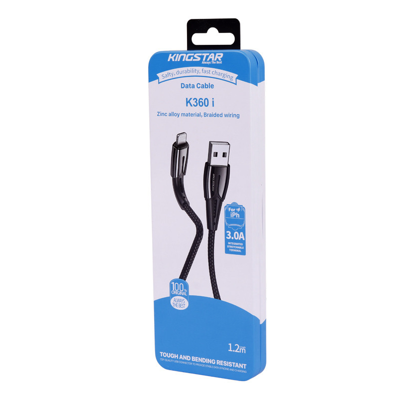 کابل آیفونی فست شارژ KingStar K360i 3A 1.2m